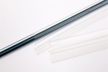 RS PRO Wärmeschrumpfschlauch, Polyvinylidenfluorid Transparent, Ø 4.8mm Schrumpfrate 2:1, Länge 1.2m