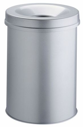 Durable Safe 30L Grey flame extinguishing Steel Waste Bin