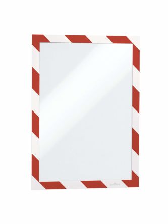 Durable DURAFRAME® SECURITY Red/White A4 Smooth and rigid Information Frame, 375mm Height, 236mm Width
