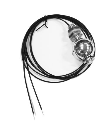 RS PRO 浮球开关电缆安装, NO, 不锈钢主体, 浮动装置+110°C检测液位的位置