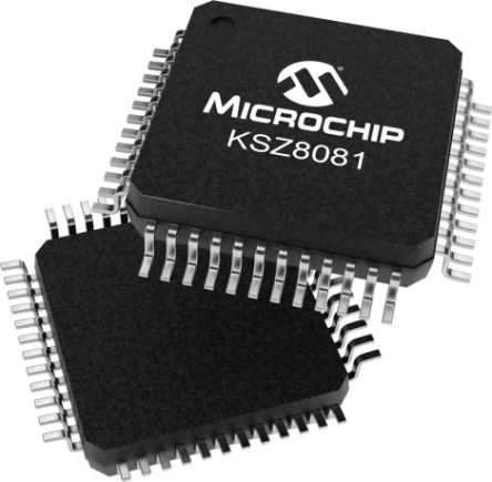 Microchip Transceiver Ethernet, KSZ8081MLXIA-TR, IEEE 802.3, LQFP, 48 Broches