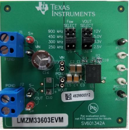 Texas Instruments LMZM33603 Development Kit, LMZM33603 Evaluation Board DC/DC-Konverter