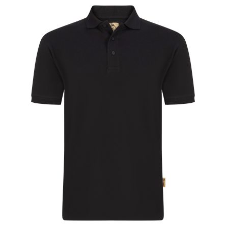 Orn Osprey EarthPro Poloshirt Black Cotton, Recycled Polyester Polo Shirt, UK- S, EUR- S