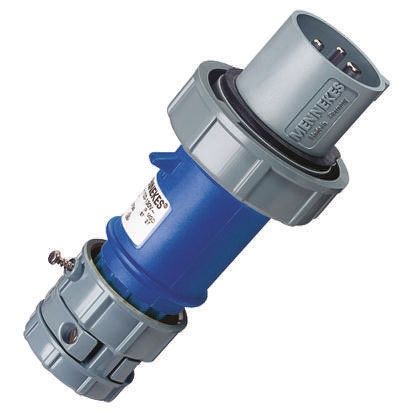 Mennekes PowerTOP Series, IP67 Blue Cable Mount 3P Industrial Power Plug, Rated At 16A, 230 V