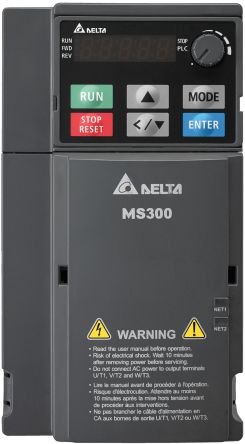 Delta Electronics VFD-MS, 1-Phasen Frequenzumrichter 2,2 KW, 230 V / 11 A 0 → 599Hz