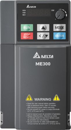 Delta Electronics VFD-ME, 1-Phasen Frequenzumrichter 1,5 KW, 230 V / 7,5 A 0 → 599Hz