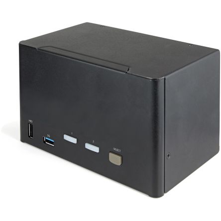 StarTech.com 23 Port Quad Monitor USB DisplayPort KVM Switch, 3.5 mm Stereo