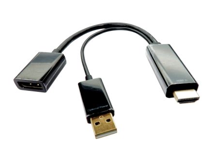 RS PRO DisplayPort-Kabel A HDMI B Display-Anschluss - Buchse 1.2, 150mm 1080P Max.