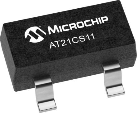 Microchip Memoria EEPROM Serie AT21CS11-STU10-T, 1kbit, 128 X, 8bit, I2C, Serie-1 Cable, 3 Pines SOT-23-3