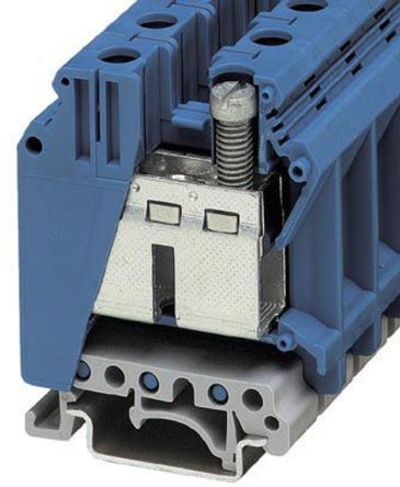 Phoenix Contact 3008025 UK 35 BU Series Blue, 0.75mm², Screw Termination