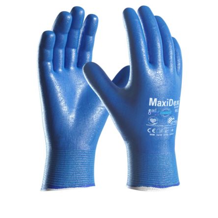 ATG Gants Maxidex Taille 7, S, Protection Antimicrobienne, Bleu