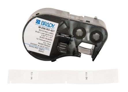 Brady Etiquette X 12,7 Mm Noir Sur Transparent/blanc