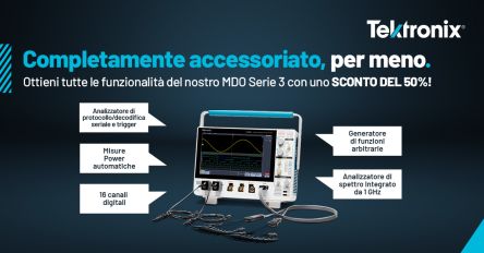 Tektronix Oscilloscopio A Dominio Misto Da Banco MDO34 3-BW-500 + 3-AFG +3-BND + 3-MSO A PIENO CARICO, 4 Ch. Analogici,