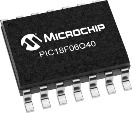Microchip Microcontrolador MCU PIC18F06Q40-I/SL, Núcleo PIC De 8bit, 64MHZ, SOIC De 14 Pines