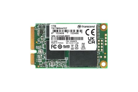 Transcend MSA470T., MSATA Intern SSD-Laufwerk SATA III Industrieausführung, 1 TB, SSD