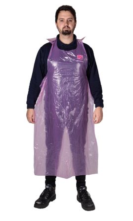 RS PRO Einweg-Schürze, 69cm Hüftumfang, 1.34m L., LDPE, Lebensmittelsicher, Rosa Unisex, 200 Stk.