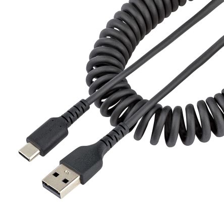StarTech.com Cable USB 2.0, Con A. USB C Macho, Con B. USB A Macho, Long. 320mm, Color Negro