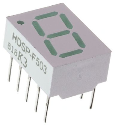 Broadcom LED-Anzeige 7-Segment, Grün 571 Nm Zeichenbreite 5.6mm Zeichenhöhe 10.2mm THT