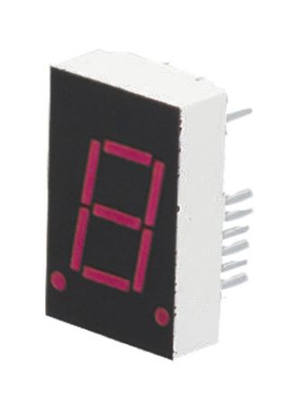 Broadcom 1位LED数码管, 红色, 通孔安装