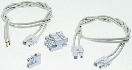 Wieland Stecker/Buchse ST18 Leuchtensteckverbinder, Verteilerblock, Kontakte: 2, Anz.Ausl. 6, 25A, Weiß, 0,5→