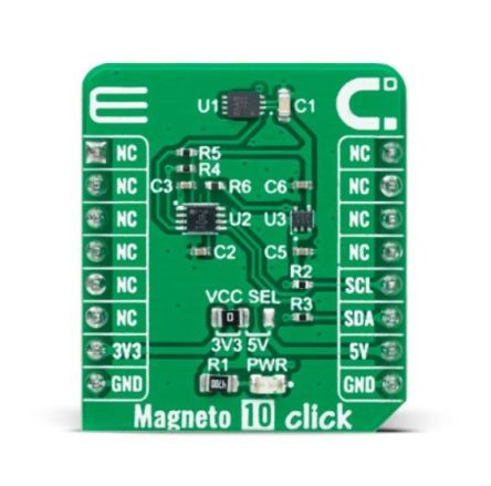 MikroElektronika Magneto 10 Click Magnetometer Sensor Add On Board For MLX90392 MikroBUS