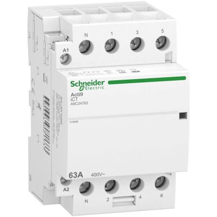 Schneider Electric Acti9 IDT40 Leistungsschütz / 240 V Ac Spule, 4 -polig 4NO / 63 A