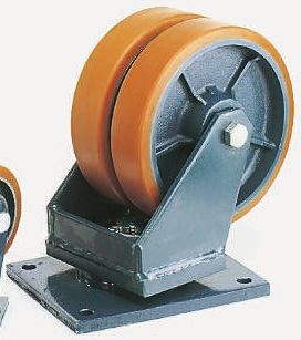 LAG Dreher Lenkrolle, Rad ø 200mm, 2000kg, Ges H. 270mm, Rad B. 50mm, 255 X 205mm, Platte, PUR-Material