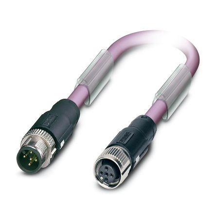 Phoenix Contact Straight Female 5 way M12 to M12 Bus Cable, 5m
