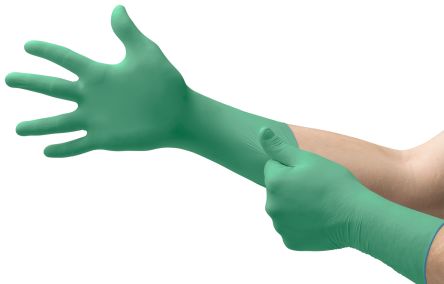 Ansell Handschuhe Für Kontrollierte Umgebungen Einweghandschuhe Aus Neopren Puderfrei Grün, EN ISO 374-1, EN ISO 374-5,
