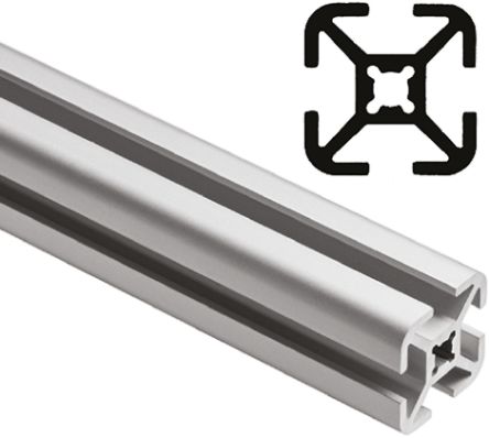 FlexLink Silver Aluminium Profile Strut, 22 X 22 Mm, 5.6mm Groove, 1000mm Length, Series XD
