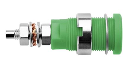 Schutzinger Green Male Banana Socket, M4 Thread Termination, 32A, 1kV