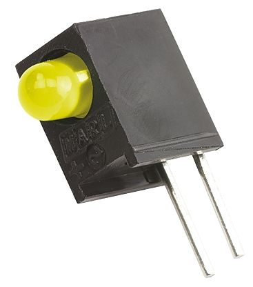 Marl LED Anzeige PCB-Montage Gelb 1 X LEDs THT Rechtwinklig 2-Pins 2,1 V