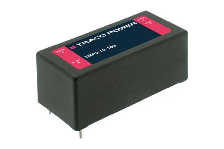 TRACOPOWER Power Supply, TMPS 15-112, 12V Dc, 1.25A, 15W, 1 Output, 85 → 264V Ac Input Voltage