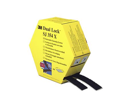 3M SJ354X Dual Lock™ Pilzkopf-Haken Klettband, 25mm X 5m, Schwarz