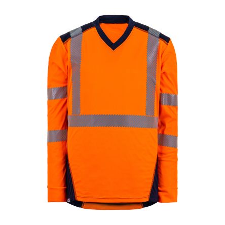T2S Warnschutz T-Shirt Lang Orange Unisex Größe S Bali