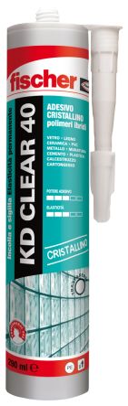 Fischer Fixings Sigillante Adesivo KD CLEAR 40 Cristallino Trasparente, Cartuccia Da 290 Ml