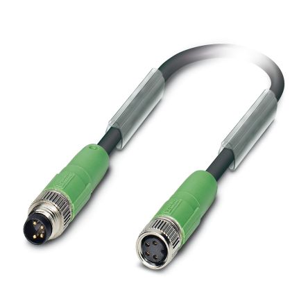 Phoenix Contact Straight Male M8 to Female M8 Sensor Actuator Cable, 300mm