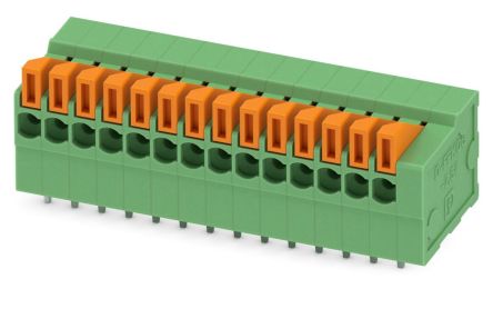 Phoenix Contact PCB Terminal Block, 14-Contact, 2.54mm Pitch, 1-Row