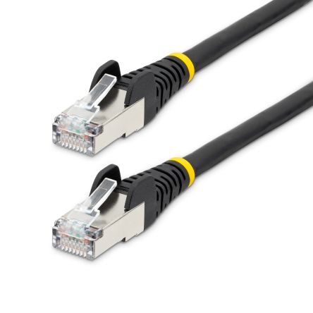 StarTech.com NLBK Ethernetkabel Cat.6a, 1.5m, Schwarz Patchkabel, A RJ45 Geflecht Stecker, B RJ45, LSZH