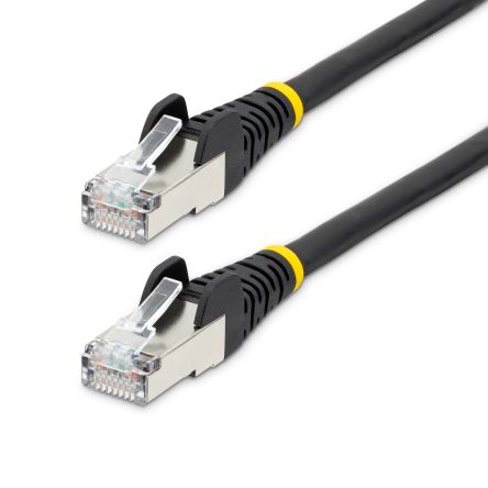 StarTech.com Cat6a Straight Male RJ45 To Straight Male RJ45 Ethernet Cable, Braid, Black LSZH Sheath, 7.5m, Low Smoke