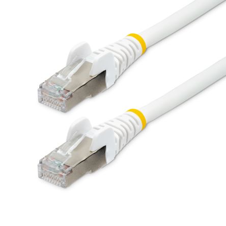 StarTech.com Cat6a Male RJ45 To Male RJ45 Ethernet Cable, Braid, White, 1.5m, Low Smoke Zero Halogen (LSZH)