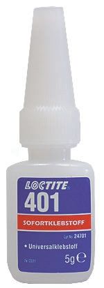 Loctite 401 Sofortklebstoff Cyanacrylat Flüssig Transparent, Flasche 5 G