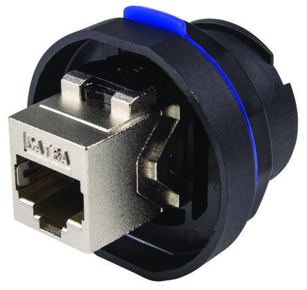 AXINDUS Single-Port RJ45 Female RJ45 CAT.6A IP68 Coupler, Cat6a, Shielded