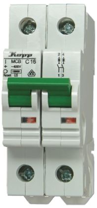 Kopp GREEN ELECTRIC MCB Leitungsschutzschalter Typ C, 2-polig 25A 230 → 400V, Abschaltvermögen 10 KA