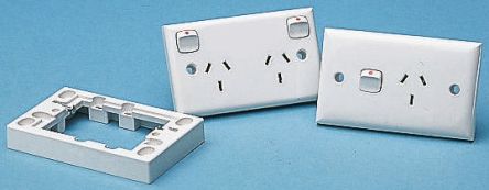 HPM Electrical Industries 2 Gang Switched Power Socket, Type I - ANZ/China, 10A, Flush Mount