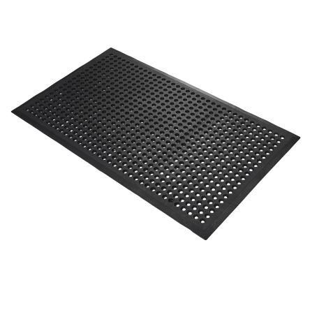 Coba Europe Alfombrilla Antifatiga Worksafe De Caucho Negro, 1.5m X 0.9m X 16mm, Antidelizante