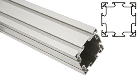 FlexLink Perfil De Aluminio Plateado, Perfil De 88 X 88 Mm X 3000mm De Longitud