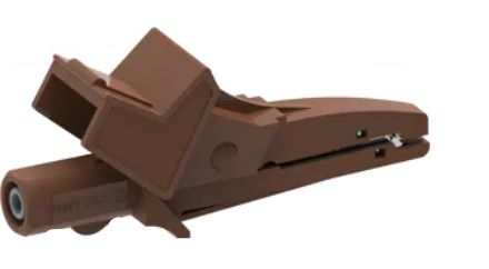 Electro PJP Alligator Clip, Nickel-Plated Steel Contact, 20A, Brown