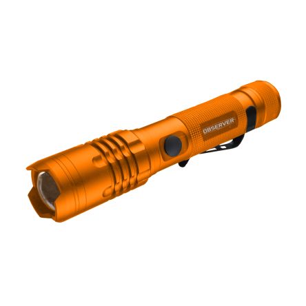 Observer Tools FL1000-O Akku Taschenlampe LED Orange Im Alu-Gehäuse, 1200 Lm / 270 M, 174 Mm