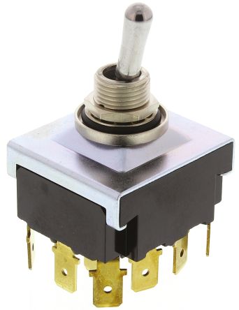 TE Connectivity Toggle Switch, Panel Mount, On-On, 4PDT, Tab Terminal